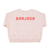 Piupiuchick Pink Hello in French Kids Sweatshirt