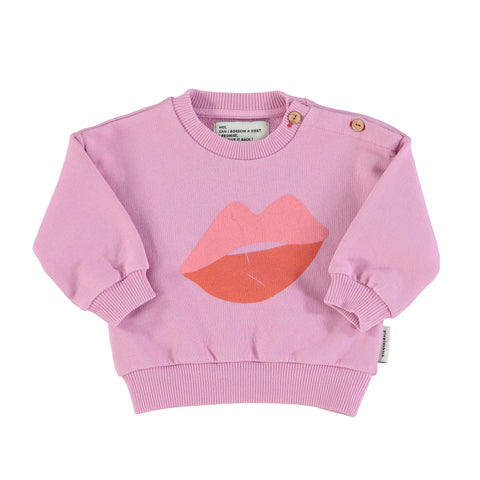 Piupiuchick Lavender Lips Baby Sweatshirt