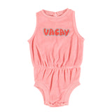 Piupiuchick Pink Vacay Terry Baby Playsuit