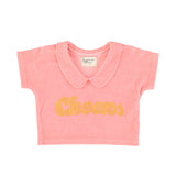 Piupiuchick Pink Cheers Collar Terry Top