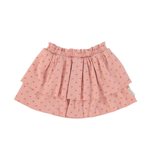 Piupiuchick Light Pink Sunshade Layered Short Skirt