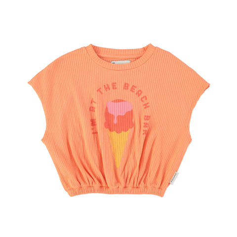 Piupiuchick Coral Ice Cream Sleeveless Top