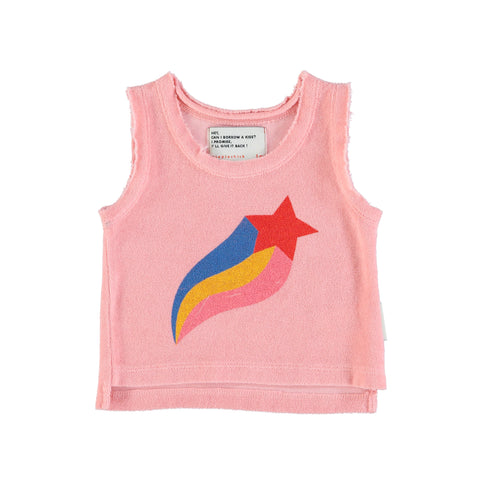 Piupiuchick Pink Star Terry Sleeveless Top