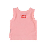 Piupiuchick Pink Star Terry Sleeveless Top