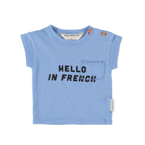 Piupiuchick Blue Hello in French Baby T-Shirt