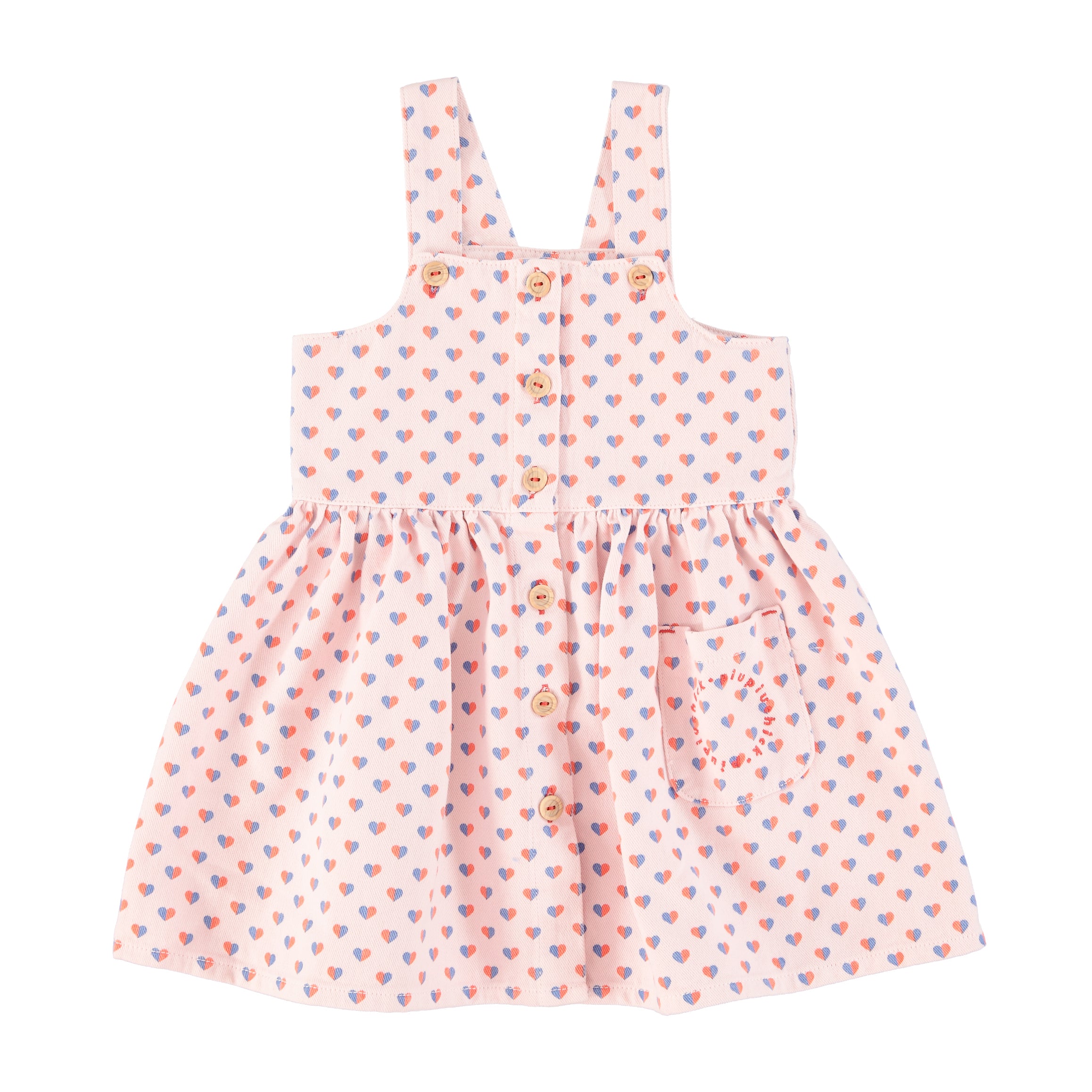 Piupiuchick Light Pink Hearts Short Dress – Panda and Cub