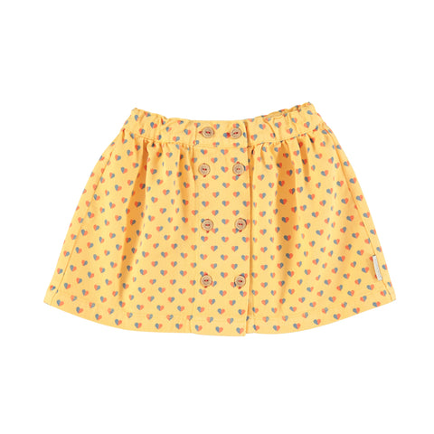 Piupiuchick Yellow Hearts Short Skirt