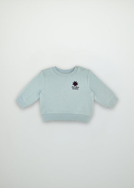 The New Society Baby Blue Grey Star Logo Sweater