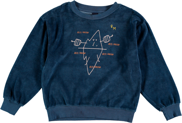 Bonmot Navy Velvet Guardian Sweatshirt