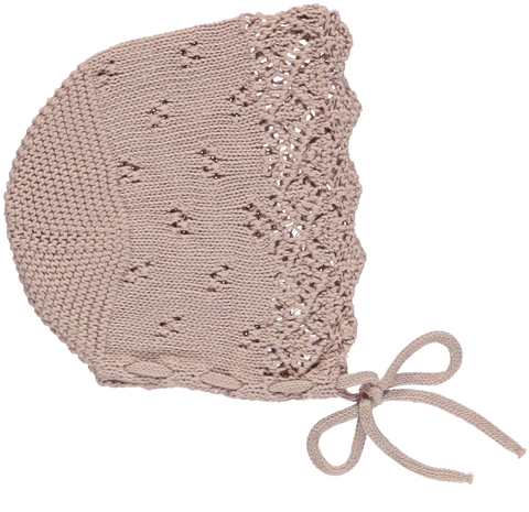 Bebe Organic Dusty Rose Summer Knit Bonnet