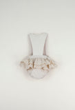 Popelin Off White Frilled Romper With Bib