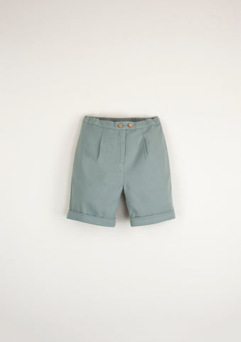 Popelin Aqua Marine Shorts With Darts