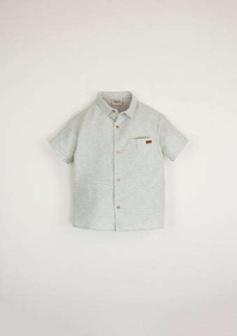 Popelin Aqua Marine Collared Shirt