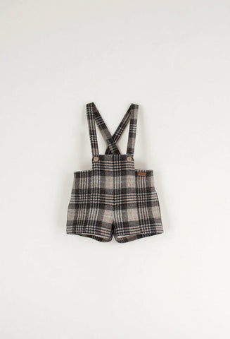 Popelin Brown Plaid Dungarees