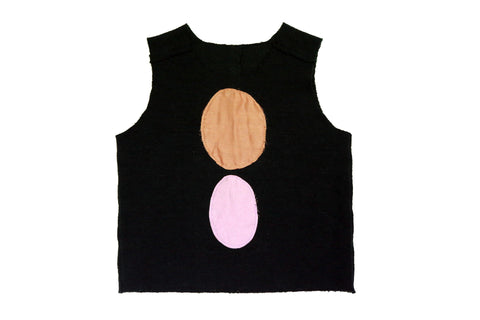 Tambere Black Sleeveless Graphic Top