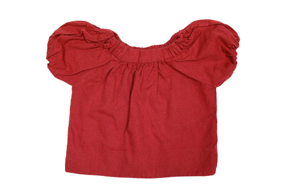 Tambere Red Short Sleeve Puff Top