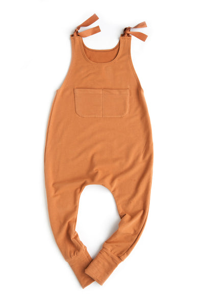 Telegraph Ave Terracotta French Terry Knit Overalls