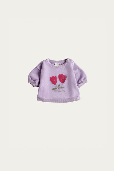 The Campamento Baby Purple Flower Sweatshirt