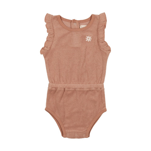 Lil Legs Apricot Terry Romper