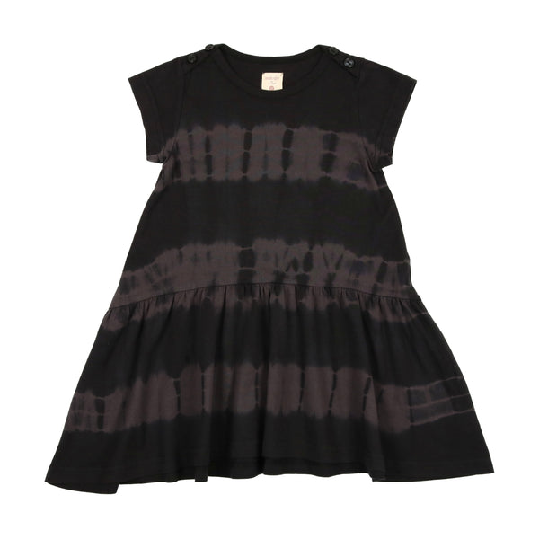 Lil Legs Black Tie Dye Short Sleeve Dress