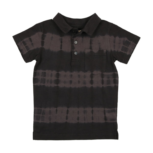 Lil Legs Black Tie Dye Polo