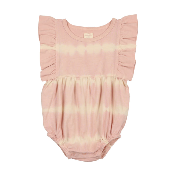 Lil Legs Pink Ruffle Tie Dye Romper