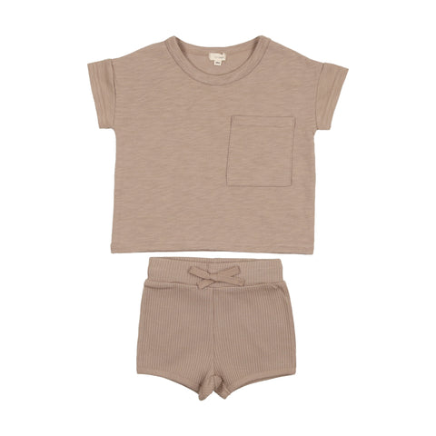 Lil Legs Tan Pocket Toddler Boy Set