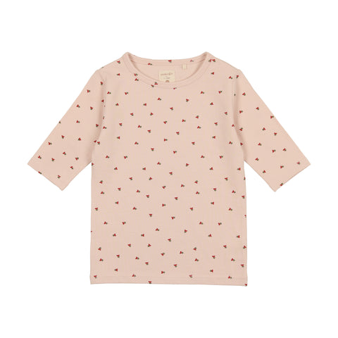 Lil Legs Pink Tulip Three Quarter Sleeve Tee