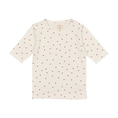 Lil Legs White Tulip Three Quarter Sleeve Tee