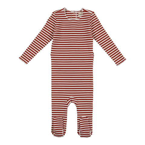 Urbani Raspberry Striped Ribbed Onesie