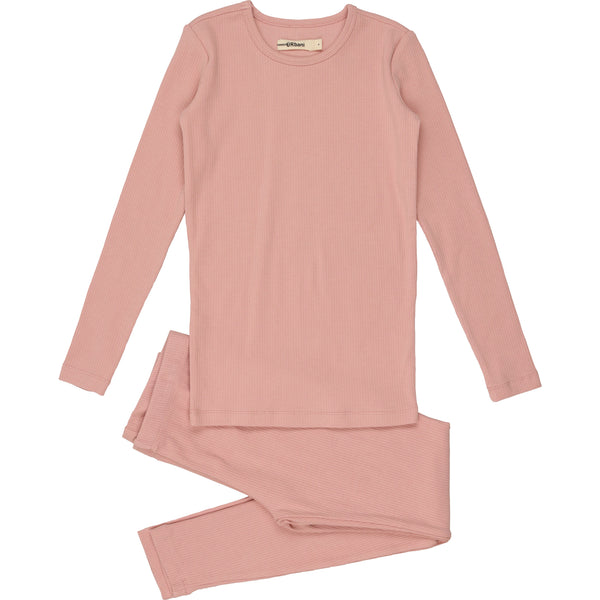 Urbani Pink Ribbed Pajamas