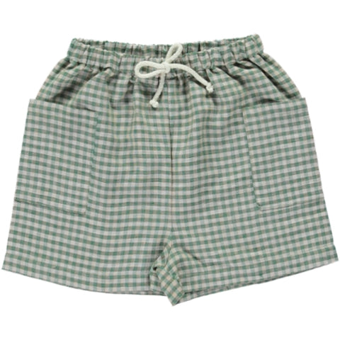 Bebe Organic Caramel Green Gingham Uma Shorts