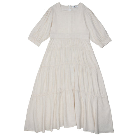 Coco Blanc Flaxy Oat Flowy Linen Dress