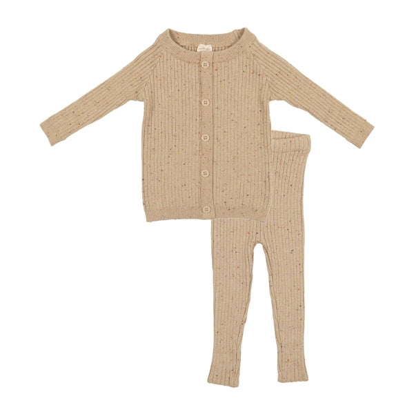 Lil Legs Toffee Speckle Knit Boys Set