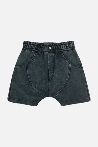 Mini Kid Vintage Black Panel Shorts