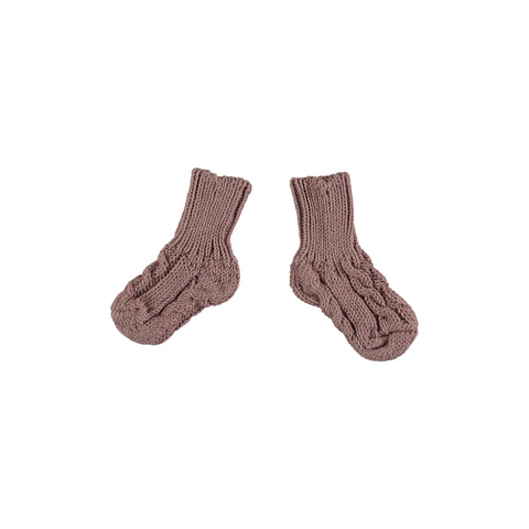 Violeta e Federico Pink Cable Knit Socks