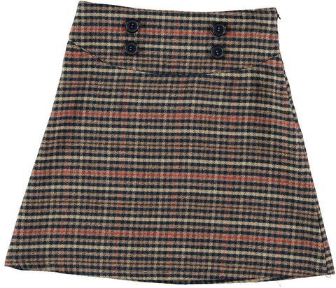 Violeta Navy & Red Plaid Meghan Skirt