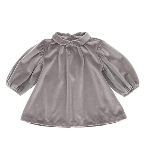 Tocoto Vintage Grey Velvet Baby Dress