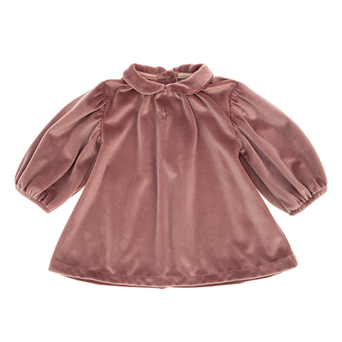 Tocoto Vintage Pink Velvet Baby Dress