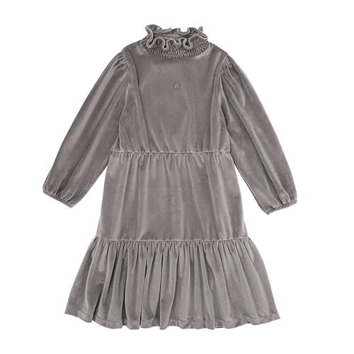 Tocoto Vintage Soft Grey Velvet Dress