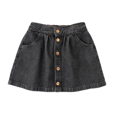 Tocoto Vintage Black Denim Mini Skirt