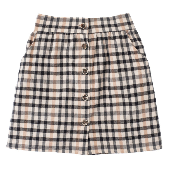 Tocoto Vintage Brown Plaid Mini Skirt