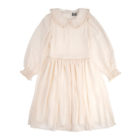 Tocoto Vintage Off White Plumeti Dress