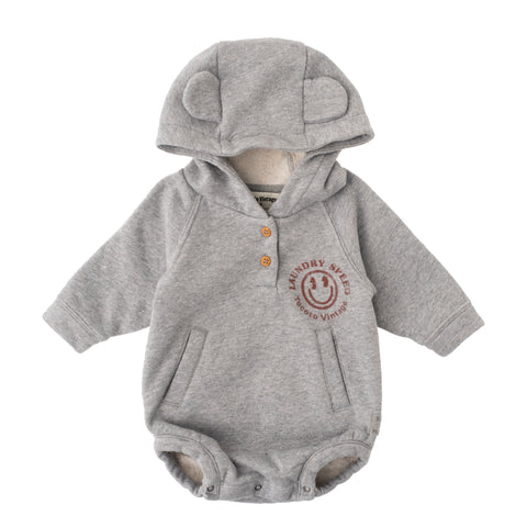 Tocoto Vintage Grey Laundry Speed Hooded Romper