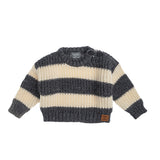 Tocoto Vintage Grey Stripe Sweater