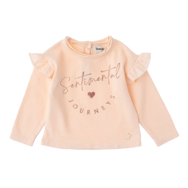 Tocoto Vintage Baby Girl Pink Sentimental Journeys Tee