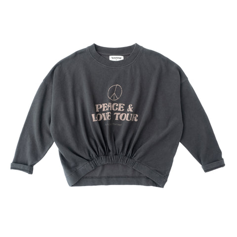 Tocoto Vintage Girls Dark Grey Peace T-shirt