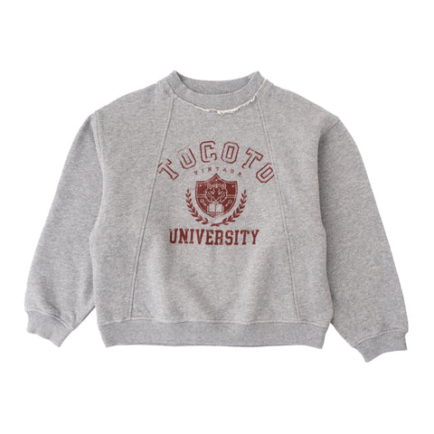 Tocoto Vintage Grey University Plush Sweatshirt