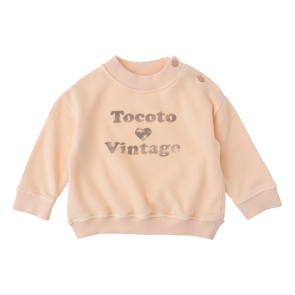 Tocoto Vintage Baby Girl Pink Logo Sweatshirt