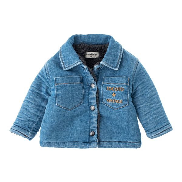 Tocoto Vintage Baby Embroidered Denim Jacket – Panda and Cub